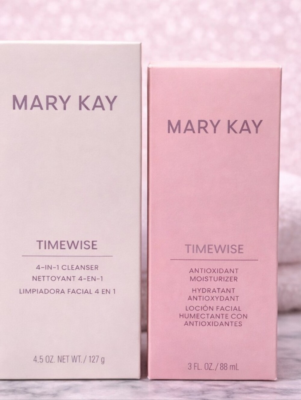 Mary Kay TimeWise Cleanser & Antioxidant Moisturizer Duo - Light Pink Packaging
